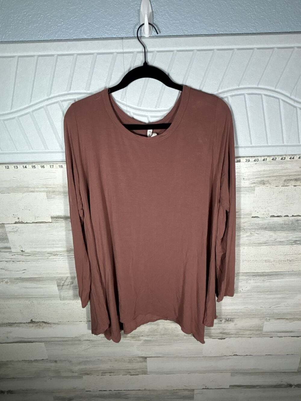 MTS Women's Long Sleeve Swing Tunic Shirt Rust Brown Size XL